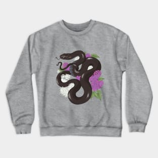 Mexican Black Kingsnake and Lilacs Crewneck Sweatshirt